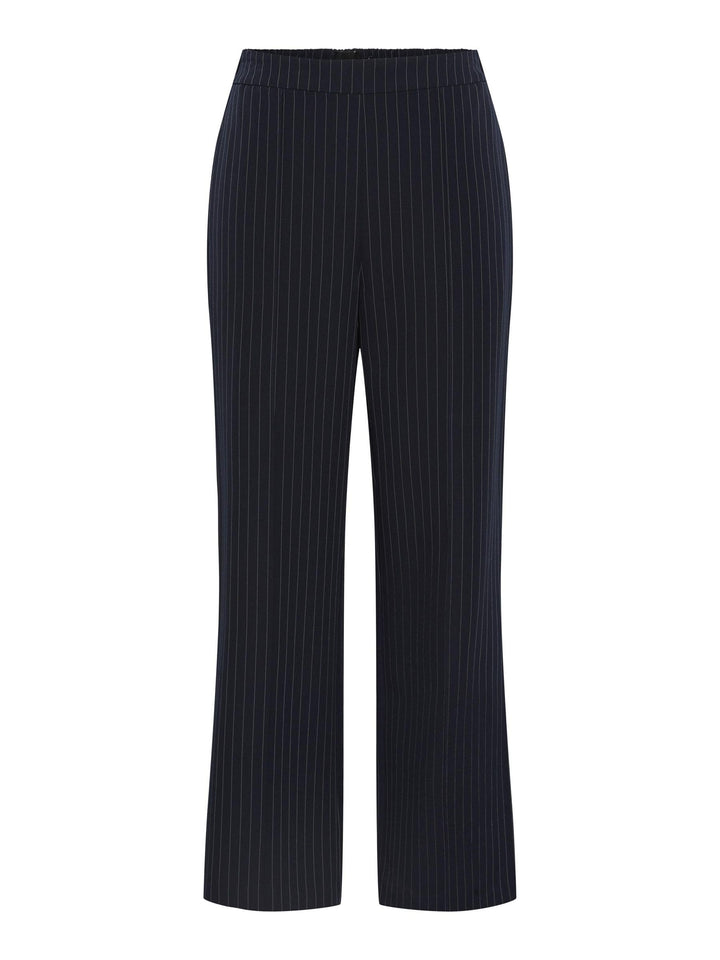 PIECES Damen Pcbozzy Hw Wide Striped Pants Noos Bc Hose, Blau