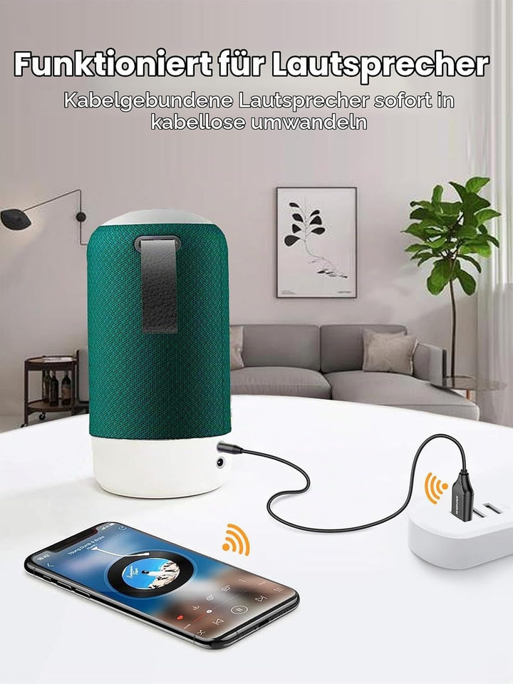 MaedHawk Bluetooth 5.3 Empfänger Auto mit Mikrofon USB Drahtloser Bluetooth Aux Adapter BT Audio Car