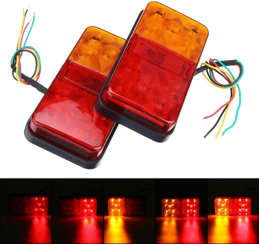 SUPAREE LKW-Rücklicht 12V 10LEDs Blinker-Bremsleuchte für Trailer Truck Camper UTV UTE Vans (2er Pac