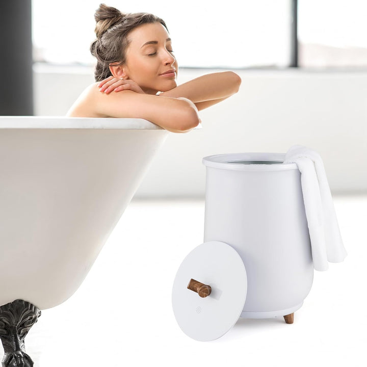 RELAX4LIFE Handtuchwärmer 23L Elektrische Handtuchheizung Stehend Heizkorb mit 4 Timer-Einstellungen