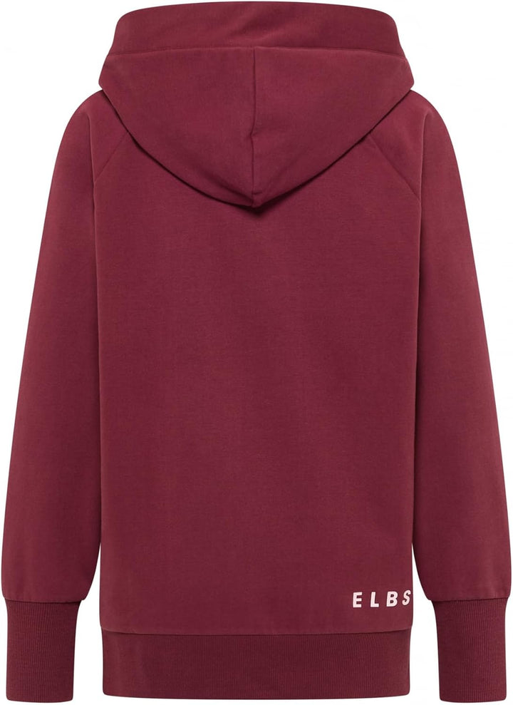 Elbsand Svana Damen Hoodie, Sweatshirt mit Kapuze, Rundhalsausschnitt Ruby S, Ruby S