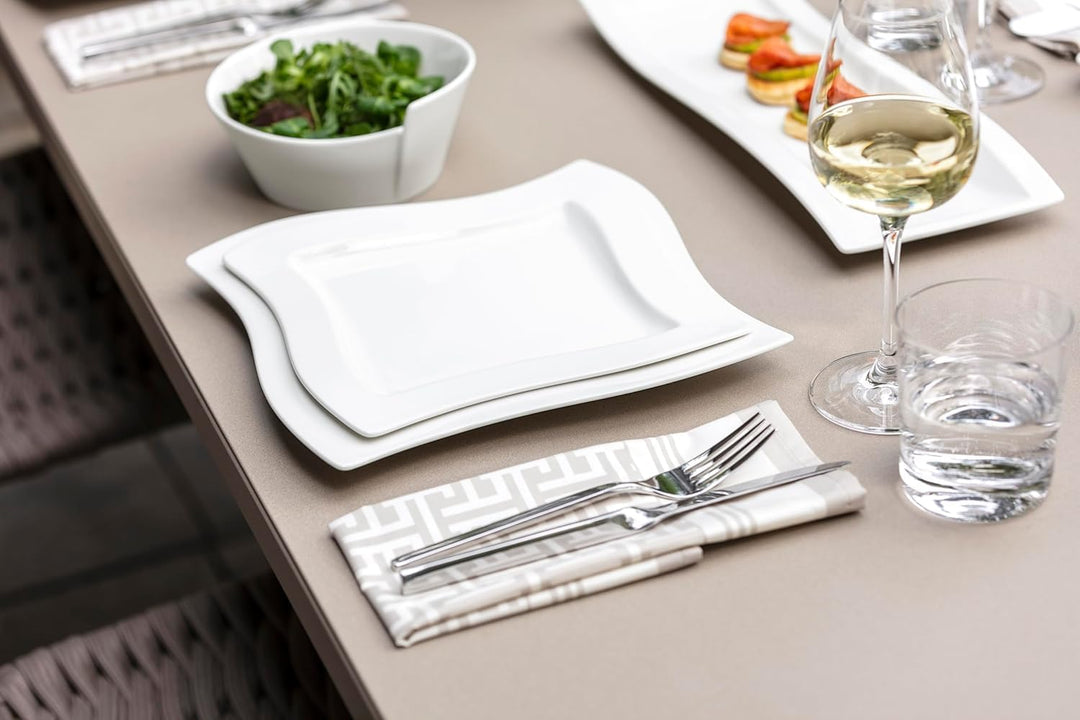 Villeroy & Boch - NewWave Tafelbesteck 70-teilig Silber, Spülmaschinenfest, Besteck Set für 12 Perso