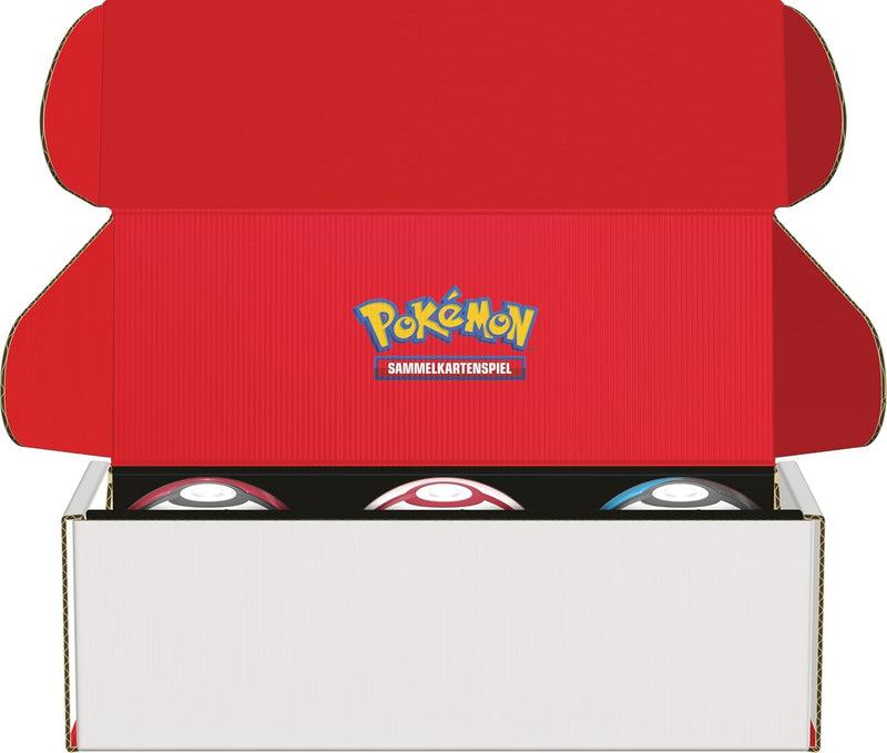 Pokémon-Sammelkartenspiel: Pokéball Tin-Box-Bundle – Pokéball, Premierball & Mondball (9 Boosterpack