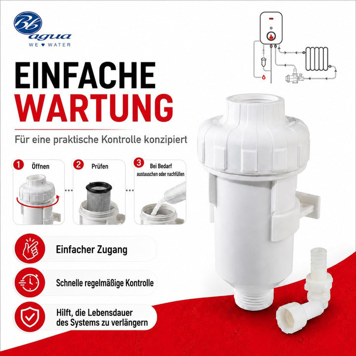 Neutraler Acid-Filter. Neutralisiert Säure-Kondensat, verlängert die Lebensdauer und reduziert die W