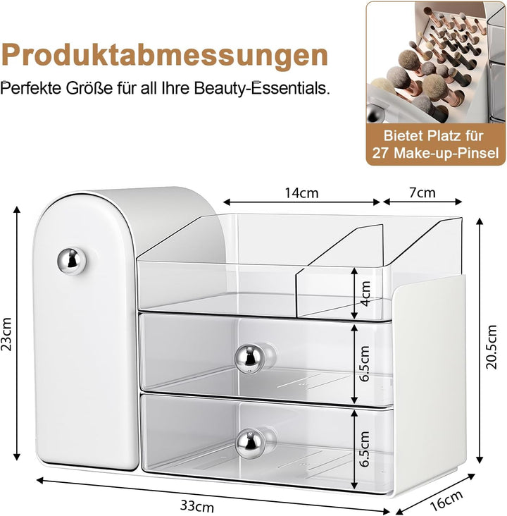 ERWEY Make Up Kosmetik Organizer mit Schubladen, Grosse Schminktisch Organizer Pinsel Aufbewahrung,