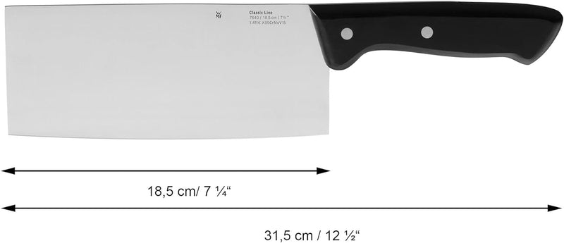 WMF Classic Line Chinesisches Kochmesser 31,5 cm, Spezialklingenstahl, Kunststoffgriff, Klinge 18,5