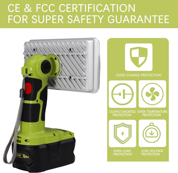 3300LM kabellose LED-Arbeitslichttaschenlampen Powered by Ryobi 18-Volt ONE + Lithium-Ionen-NiCd-NiM