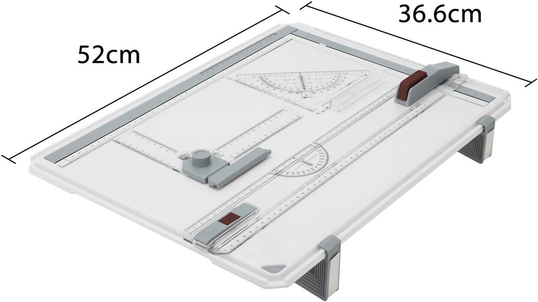 MorNon Zeichenplatte A3 Zeichenbrett Professioneller Zeichentisch mit Schiebelineal Zeichendreieck u