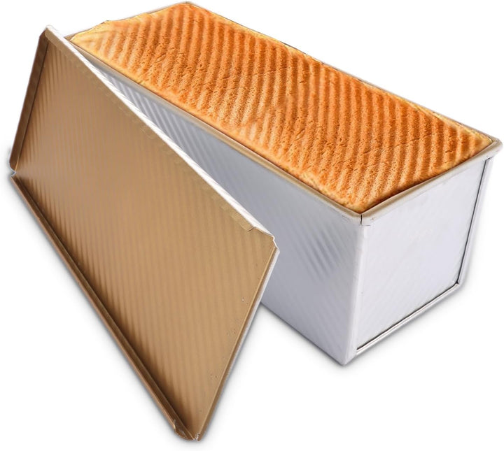 MUXHEL 1000g Brotbackformen mit Deckel, Aluminium Toastbrot Backform, Antihaft Brotbackform Kastenfo