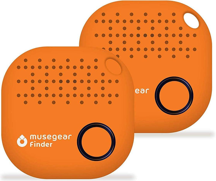 musegear Schlüsselfinder mit Bluetooth App aus Deutschland I Maximaler Datenschutz I orange 2er Pack