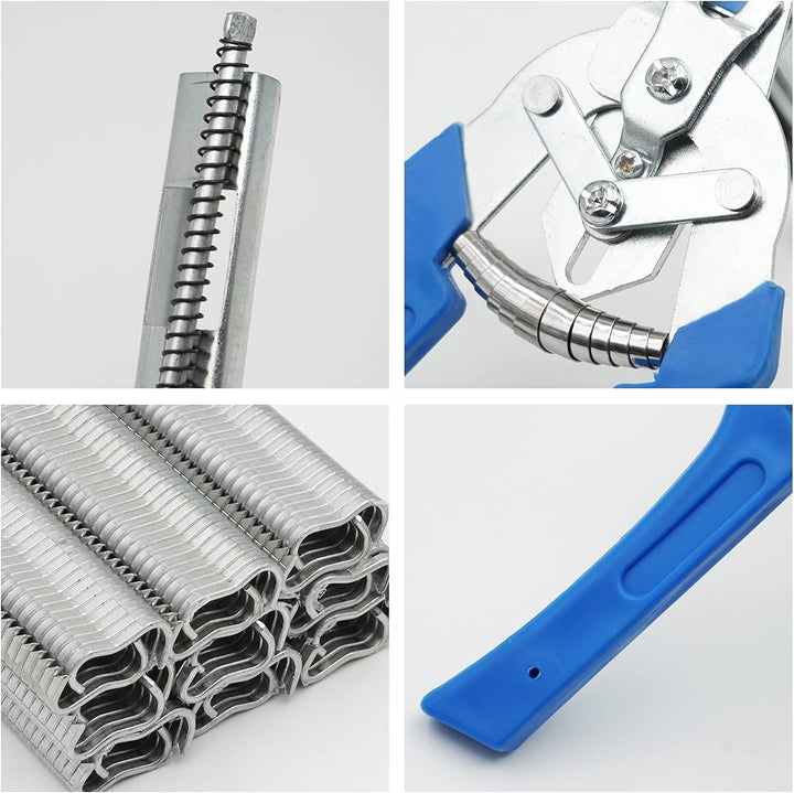 Yuecheng E TYP Drahtbefestigungszange mit 600 Drahtklammern für Zaunzange Befestigung,Drahtbefestigu