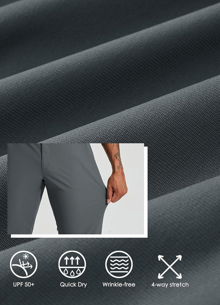 WILLIT Herren Golfhose Stretch Kleid Hose Slim Fit Schnelltrockner Casual Arbeitshose Stretchhose La
