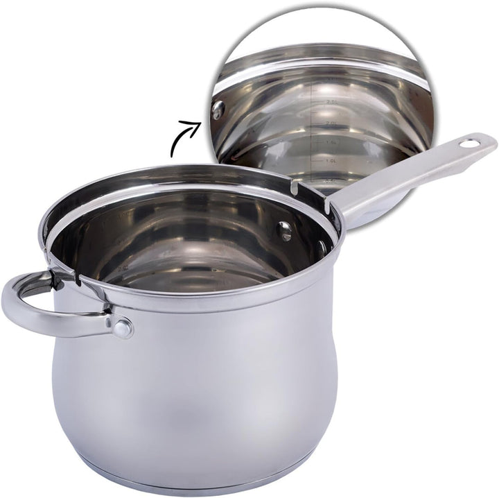 3.5L Frittiertopf Friteuse Frites Kochtopf Frittierpfanne Pommestopf mit Frittierkorb Pommes Indukti