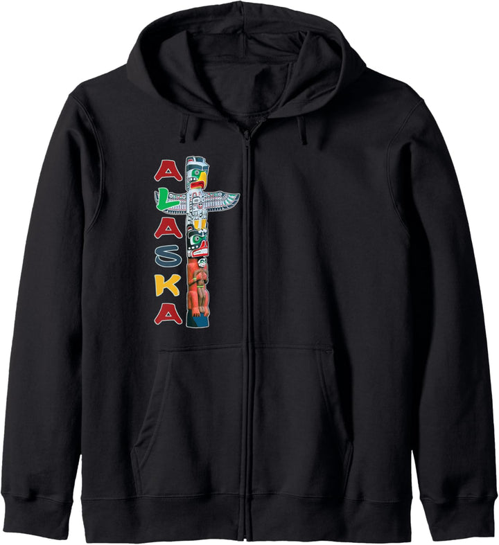 Alaska Inside Passage Native Art Totem Pole Keepsake Kapuzenjacke