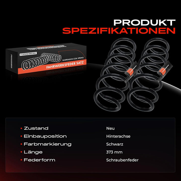 Frankberg 2x Federn Fahrwerksfeder Hinterachse Kompatibel mit 5er F10 F18 520 523 525 528 530 535 Li