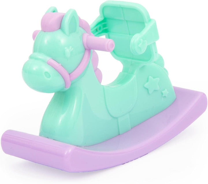 Giochi Preziosi Cicciobello Amicicci, Baby mit Schaukelpferd, mit Zubehör, Modell für Jungen, Blonde