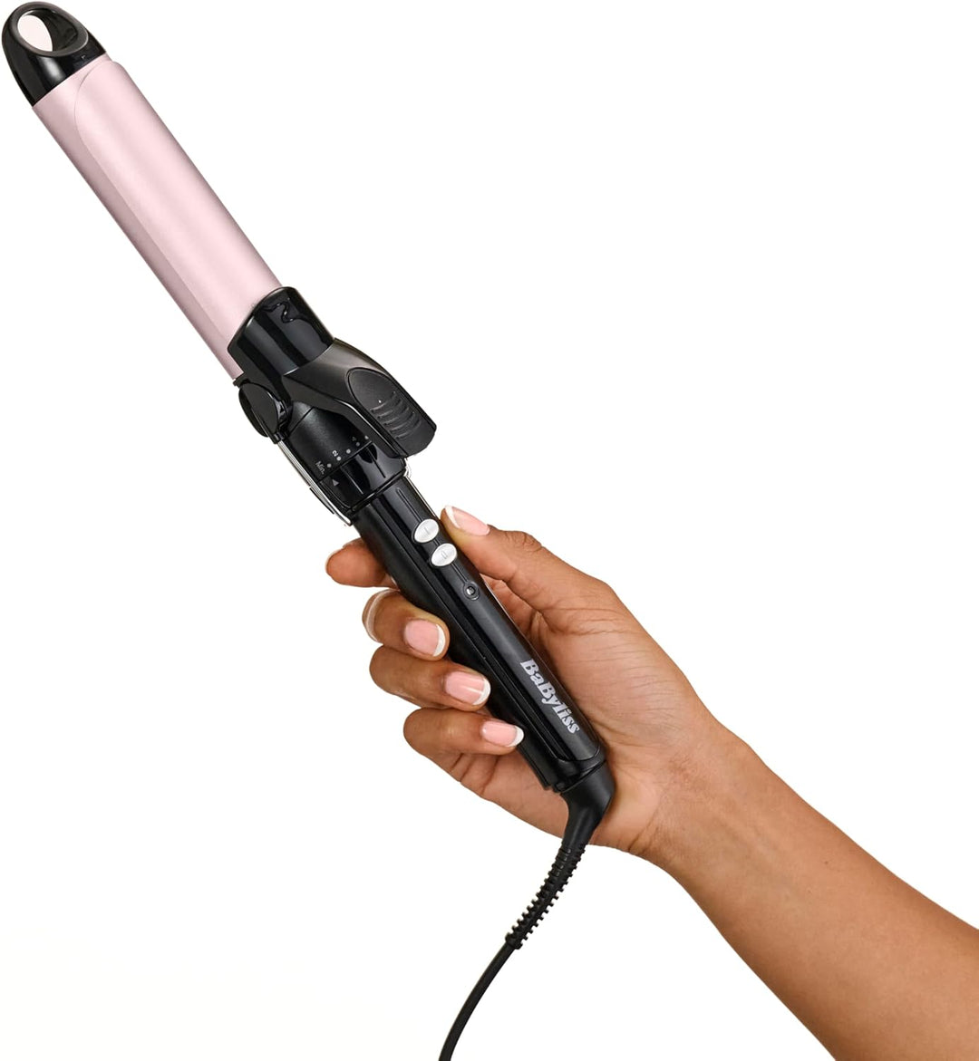 BaByliss 32mm Lockenstab mit Klammer mit grossem Durchmesser für natürliche, lose Locken, Schwarz 32