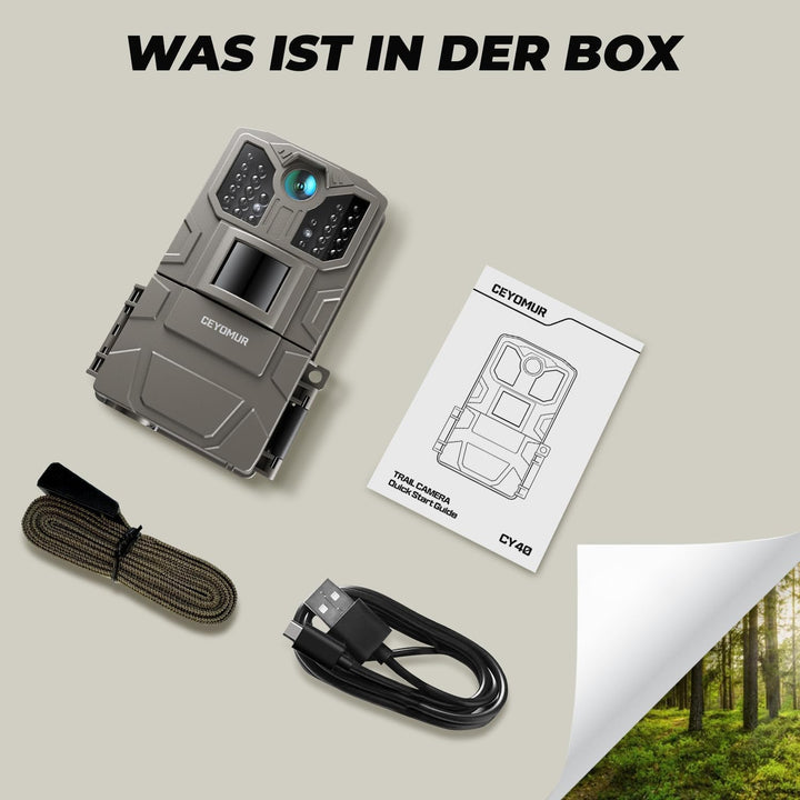 CEYOMUR Wildkamera 20MP 1080P, 850nm IR LEDs Wildkamera mit Bewegungsmelder Nachtsicht, Wildtierkame