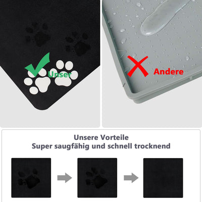 Napfunterlage Hund Katzen Futternapf Unterlage: 60 x 40 cm rutschfeste Hundenapf Unterlage Katzennap
