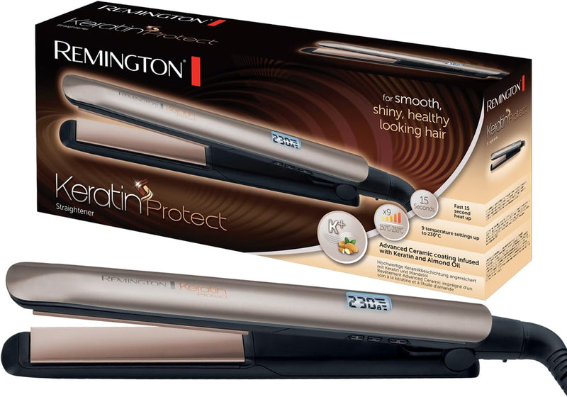 Remington Glätteisen [hochwertige Beschichtung] Keratin (Keramikbeschichtung mit Keratin & Mandelöl