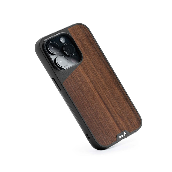 Mous - Hülle für iPhone 14 Pro - Walnuss - Limitless 5.0 - Handyhülle iPhone 14 Pro MagSafe-Kompatib