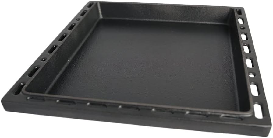 SANTOS einsetzbare Guss Grillpfanne/Einsatzpfanne - Gusseisen Grill Plancha - 37,7x 42,8x4,6cm - SAN