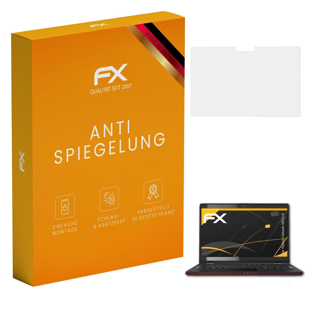 atFoliX Displayfolie kompatibel mit Fujitsu Lifebook U9311X Schutzfolie, entspiegelnde und stossdämp