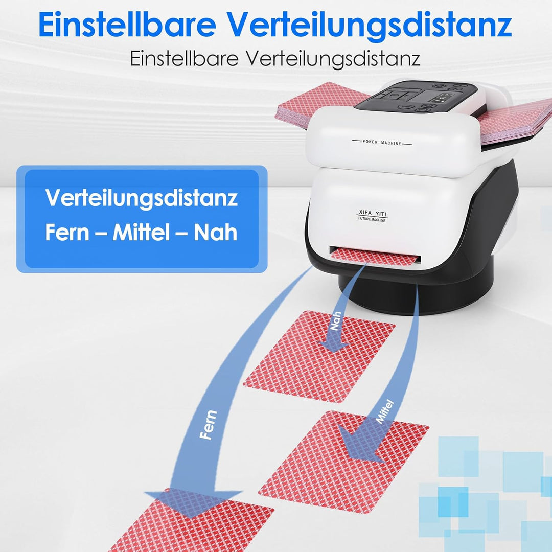 2 in 1 Automatischer Kartenmischer und Austeiler, 360° Kartenmischmaschine und Austeiler, für 2-8 Sp