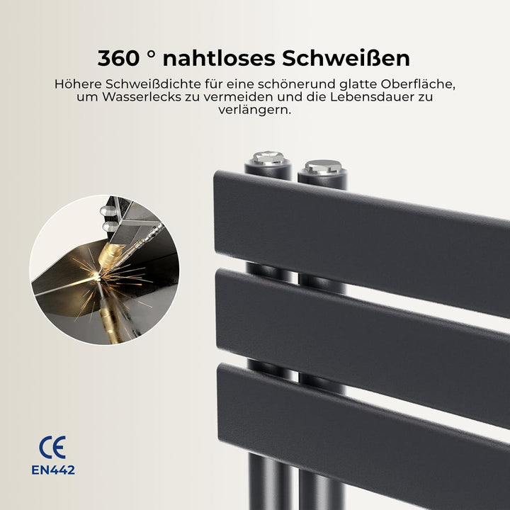 Heilmetz Badheizkörper Elektrisch 1176 x 600 mm,Flach Bad Heizkörper mit Digitalem Thermostat,Elektr