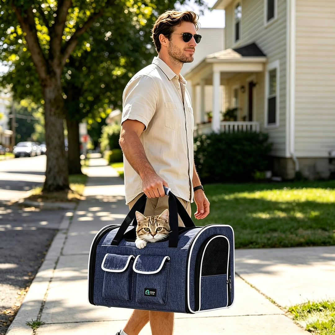 PETCUTE Katzenrucksack Hunderucksack für Katzen und Kleine Hunde,Atmungsaktiv Haustier Rucksack Katz