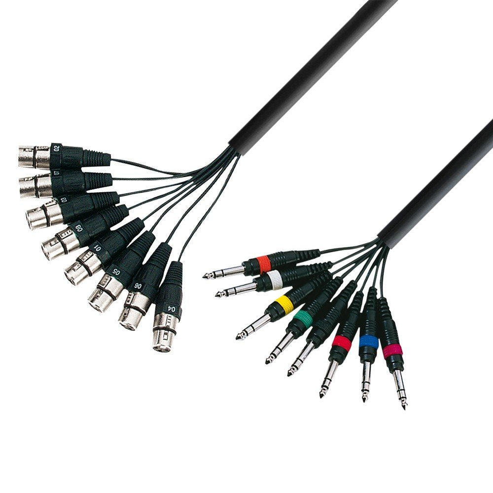 Adam Hall 3 Star Series Multicore Instrumentenkabel 8 x XLR-Kabel weiblich auf 8 x 6,3-mm-Klinkenste