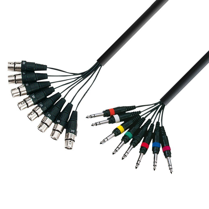 Adam Hall 3 Star Series Multicore Instrumentenkabel 8 x XLR-Kabel weiblich auf 8 x 6,3-mm-Klinkenste