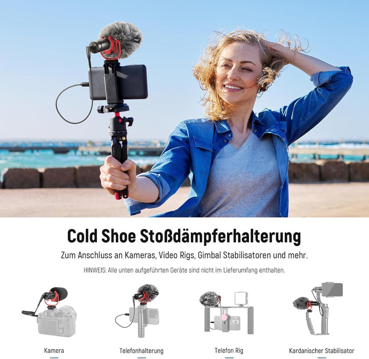 NEEWER Plug & Play Vlog Mikrofon für DSLR Kamera Kompatibel mit iPhone Mac Android Phone Tablet Lapt