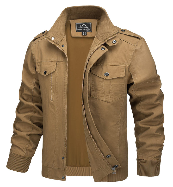 MAGCOMSEN Herren Übergangsjacke Cargo Outdoorjacke Winddicht Frühling Jacke Militär Armee Fliegerjac