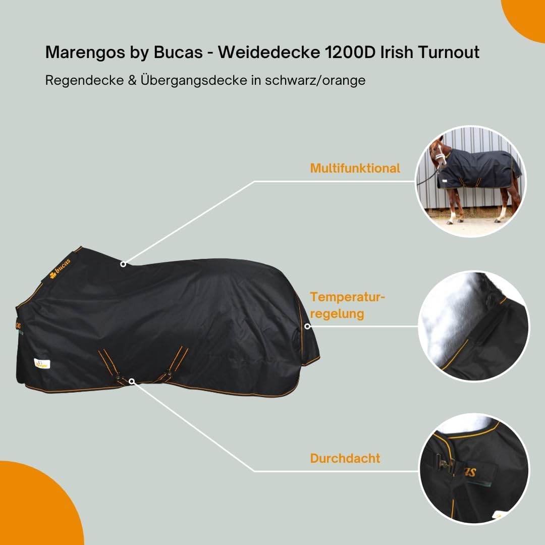 Marengos by Bucas - Winterdecke Weidedecke 1200D Irish Turnout mit 50g, 100g, 200g oder ohne Füllung