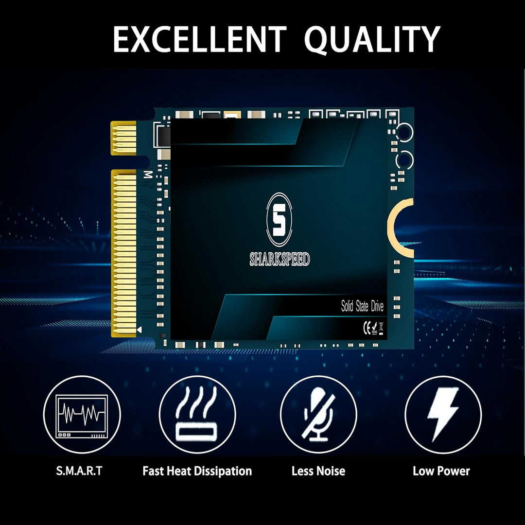 M.2 2230 SSD 2TB SHARKSPEED NVMe PCIe Gen 4.0 x4 30mm, SSD Festplatte Interne Solid State Drive für