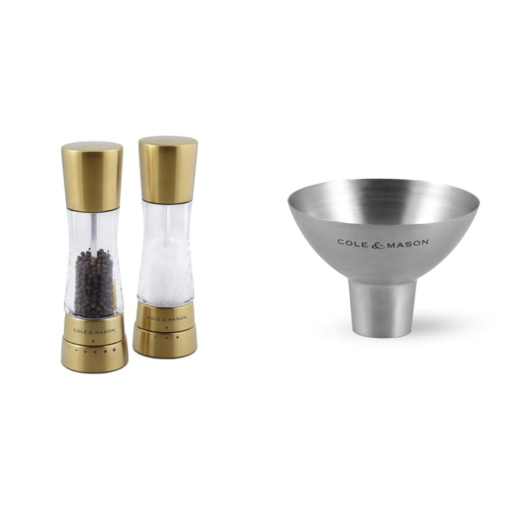 Cole & Mason H332017 Derwent Salz und Pfeffer Mühle Set (Gold) / Cole & Mason H611928CS Dover Edelst