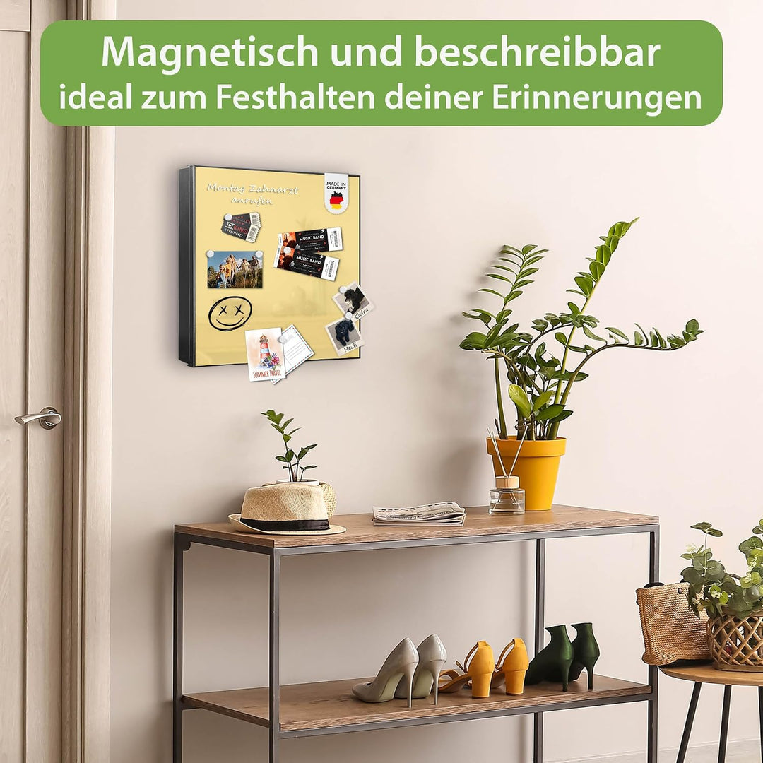 banjado Grosser Schlüsselkasten Metall - Schlüsselbox 30x30cm mit 32 Haken - Schlüsselkasten modern