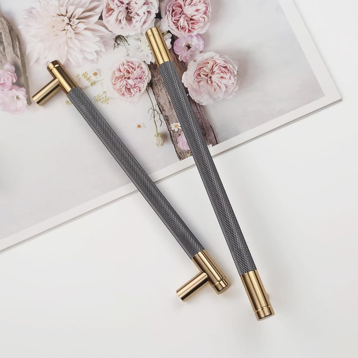 Pexintek 6 Stück Schrankgriffe Gold Moderne Griffe Möbel Möbelgriffe 192 mm Lochabstand Türgriffe kü
