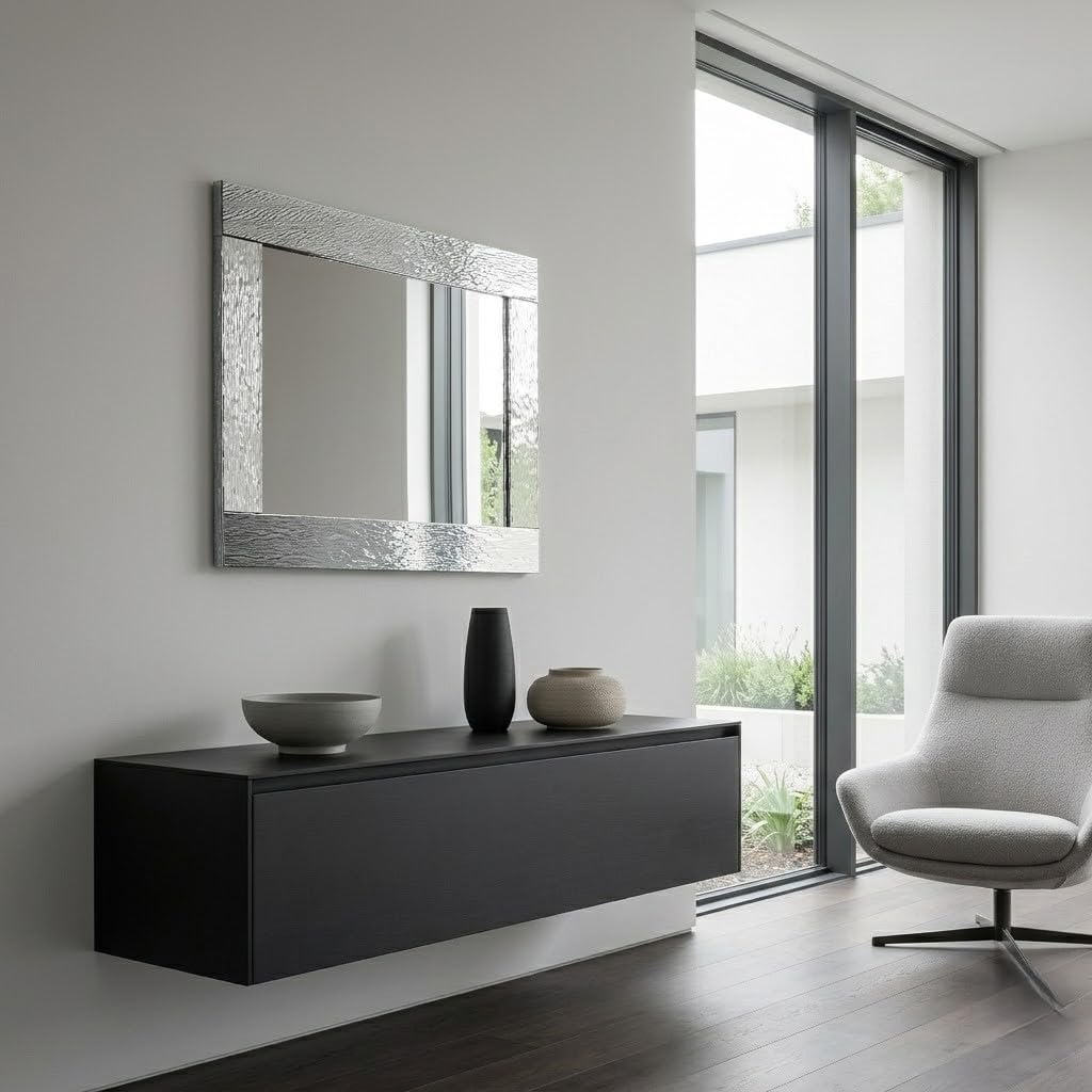 ARHome Spiegel Luxury, 76 x 56 cm, Poliert Silber, Wandspiegel, Made in Italy 76 x 56 Silber Glänzen