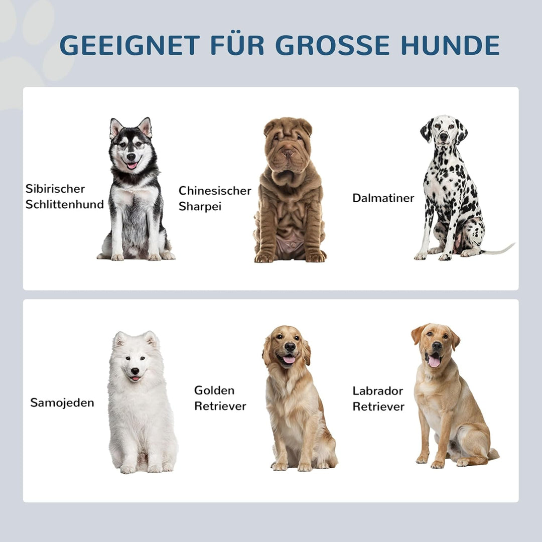 PawHut Hundenapf, 2 x 2L Futternapf, erhöhter Fressnapf mit Schublade, Edelstahlnapf, Futterstation