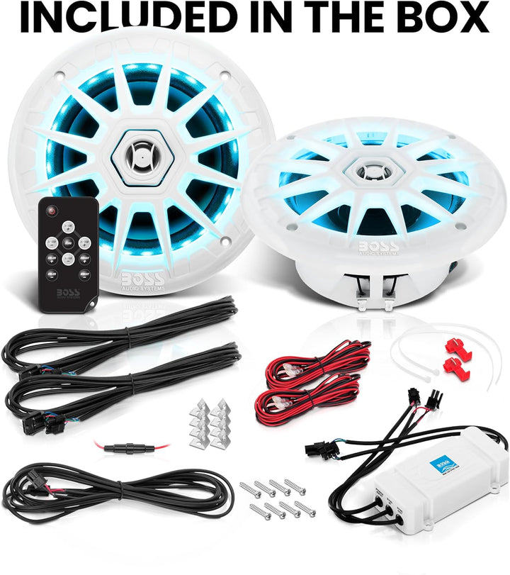 BOSS Audio Systems MRGB65 Rund 2-Wege 200W 2 Stück Autolautsprecher