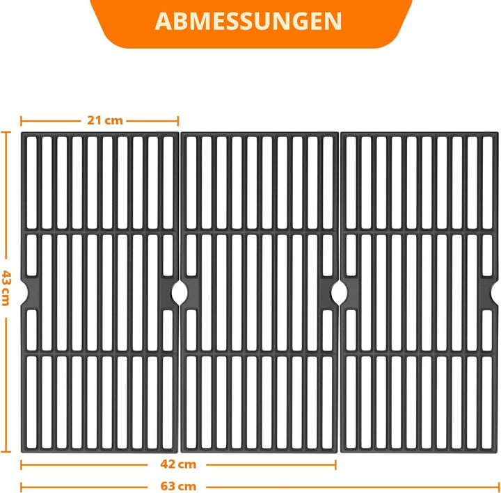 GFTIME Gusseisen Grillrost 43 x 63cm für Enders Boston Pro 3, Enders Monroe Pro 3, Charbroil, Barbec