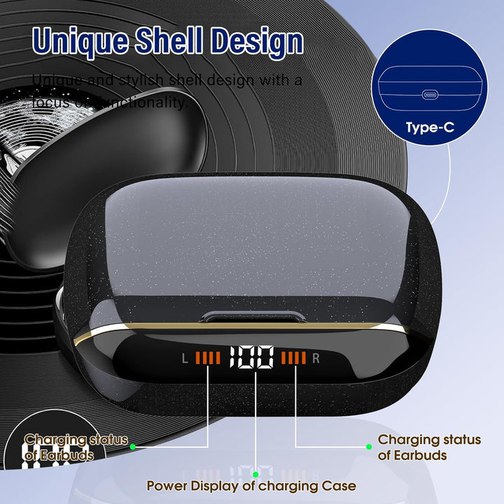 Bluetooth Kopfhörer Sport, 75H, In Ear Kopfhörer Kabellos Bluetooth 5.4, HiFi Stereo, Ohrhörer mit 4