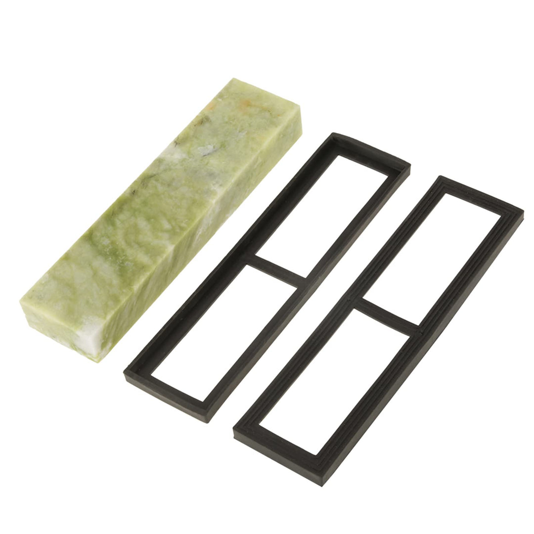 Schleifstein, Körnung 10000 Messerschleifstein Natürlicher Smaragd mit Abtropfbasis 200 X 50 X 25 Mm