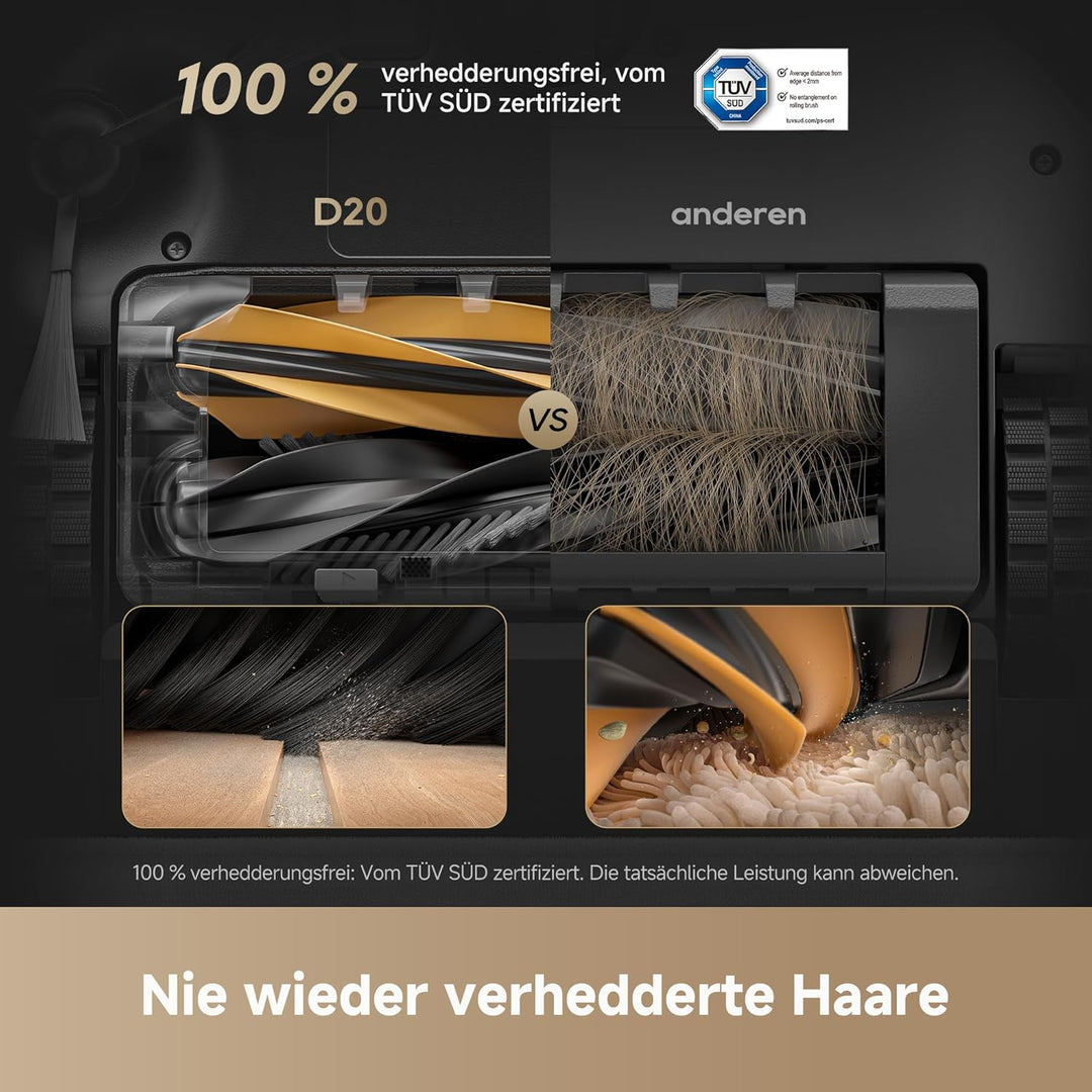 dreame D20 Saugroboter, 13.000 Pa Saugkraft, DuoBrush für Tierhaare, LDS-Navigation, 2-in-1: Staubsa