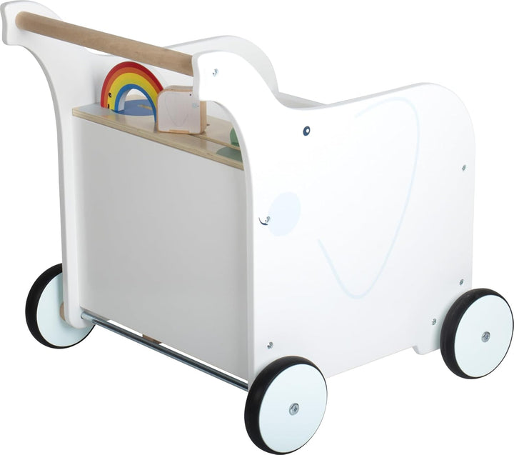 small foot Lauflernwagen Spielzeugbox Elefant aus Holz, mit Bremse und gummierten Rädern, für Kinder