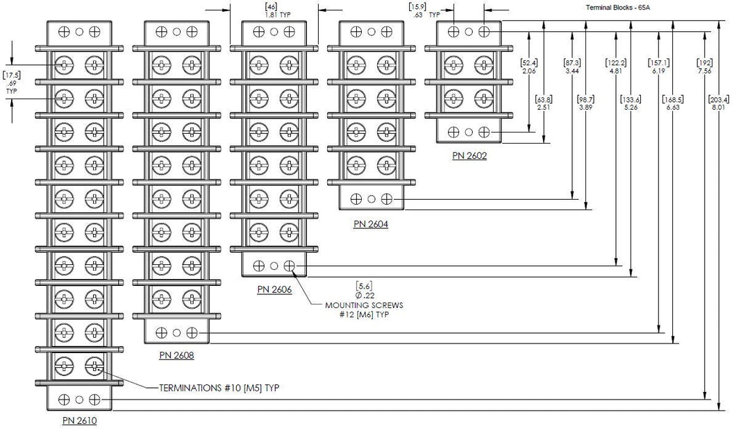 REGLETA DE CONEXION 8 CIRCUITOS 8 Schaltungen STANDARD, 8 Schaltungen STANDARD