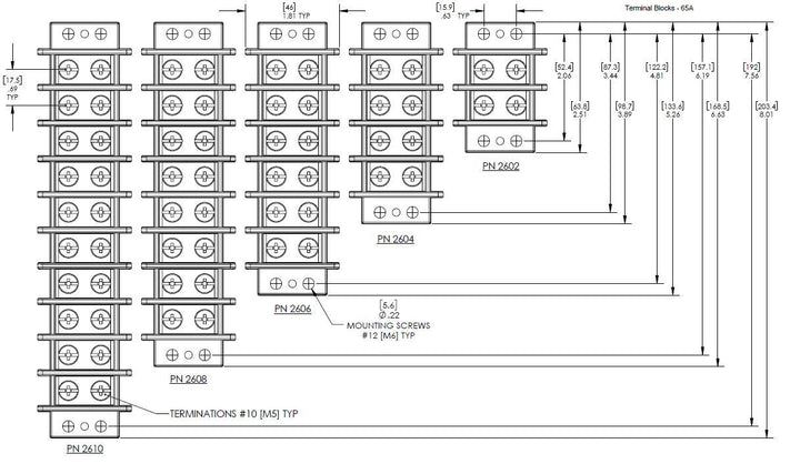 REGLETA DE CONEXION 8 CIRCUITOS 8 Schaltungen STANDARD, 8 Schaltungen STANDARD