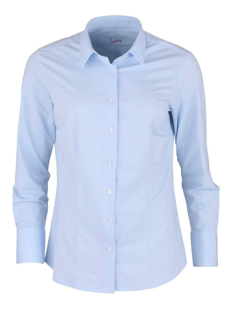 Pure Slim Functional Bluse Hemdenkragen hellblau M Hellblau, M Hellblau